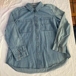 Eileen Fisher Light Blue Denim Button-Up Shirt